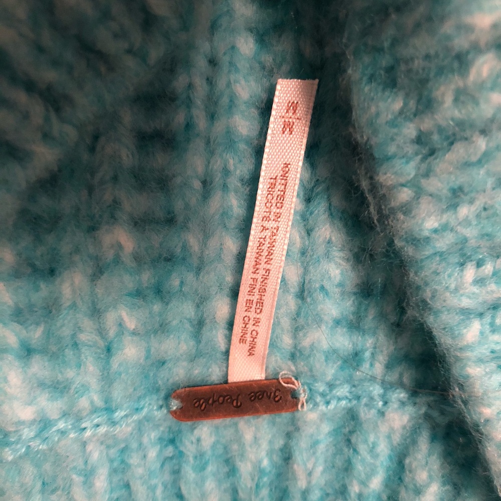 Free People Turquoise Blue Textured Women’s Sweater